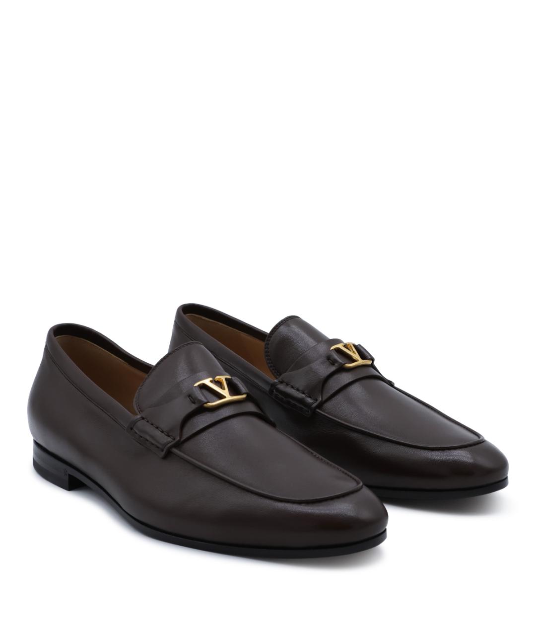 VALENTINO Коричневые кожаные лоферы, фото 3