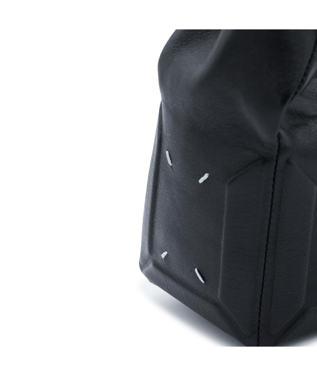 MAISON MARGIELA Черная кожаная сумка через плечо, фото 6