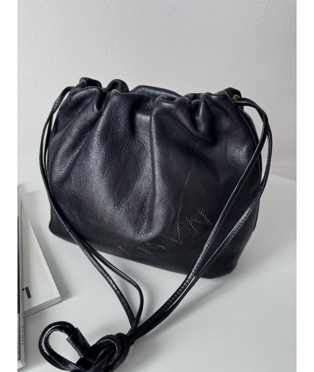LANVIN Черная кожаная сумка через плечо, фото 2