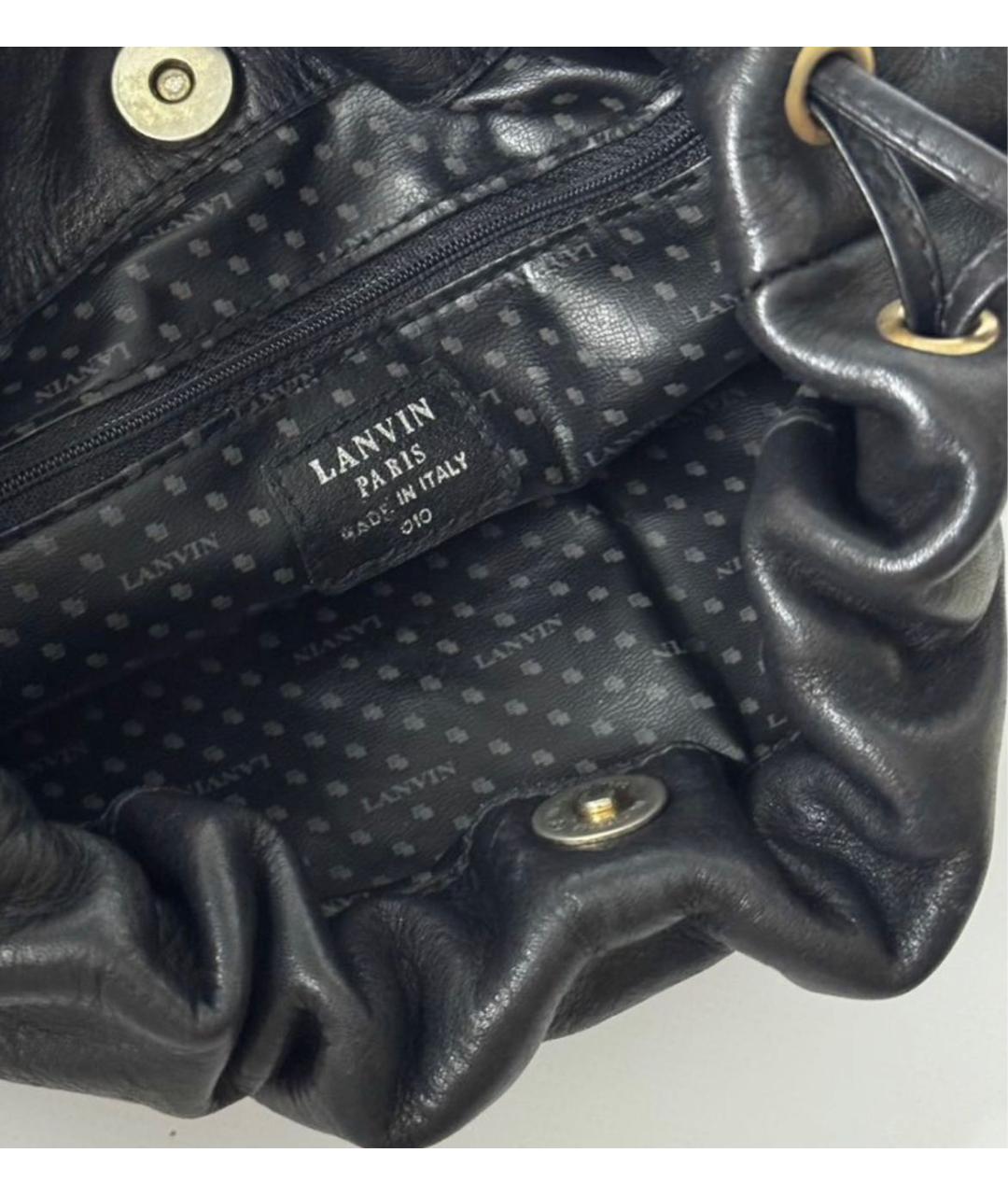 LANVIN Черная кожаная сумка через плечо, фото 5