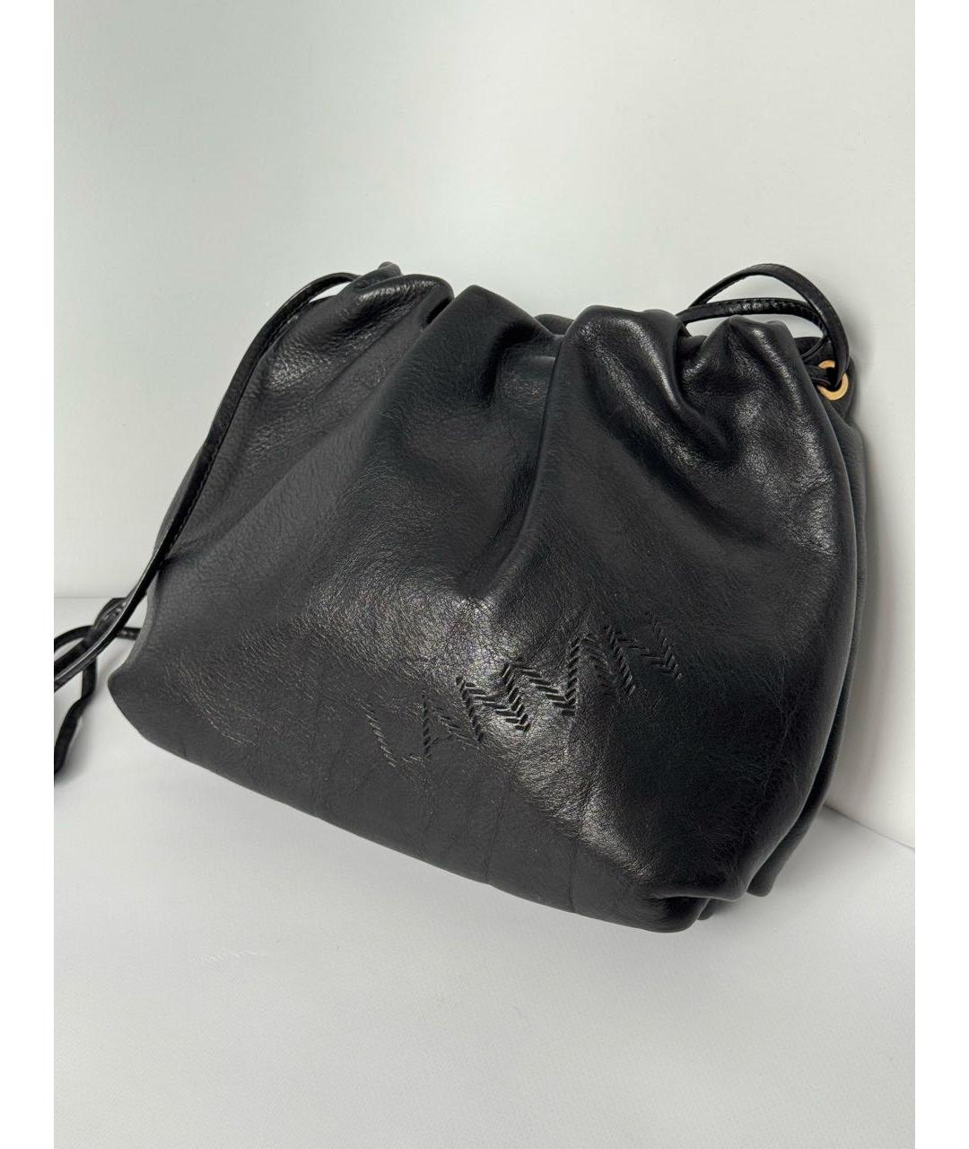 LANVIN Черная кожаная сумка через плечо, фото 2