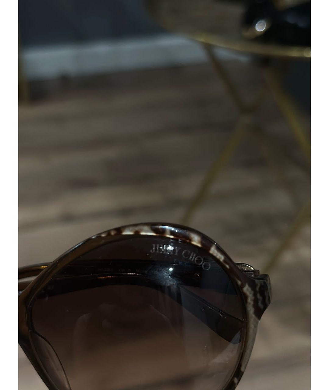 JIMMY CHOO Коричневые пластиковые солнцезащитные очки, фото 5
