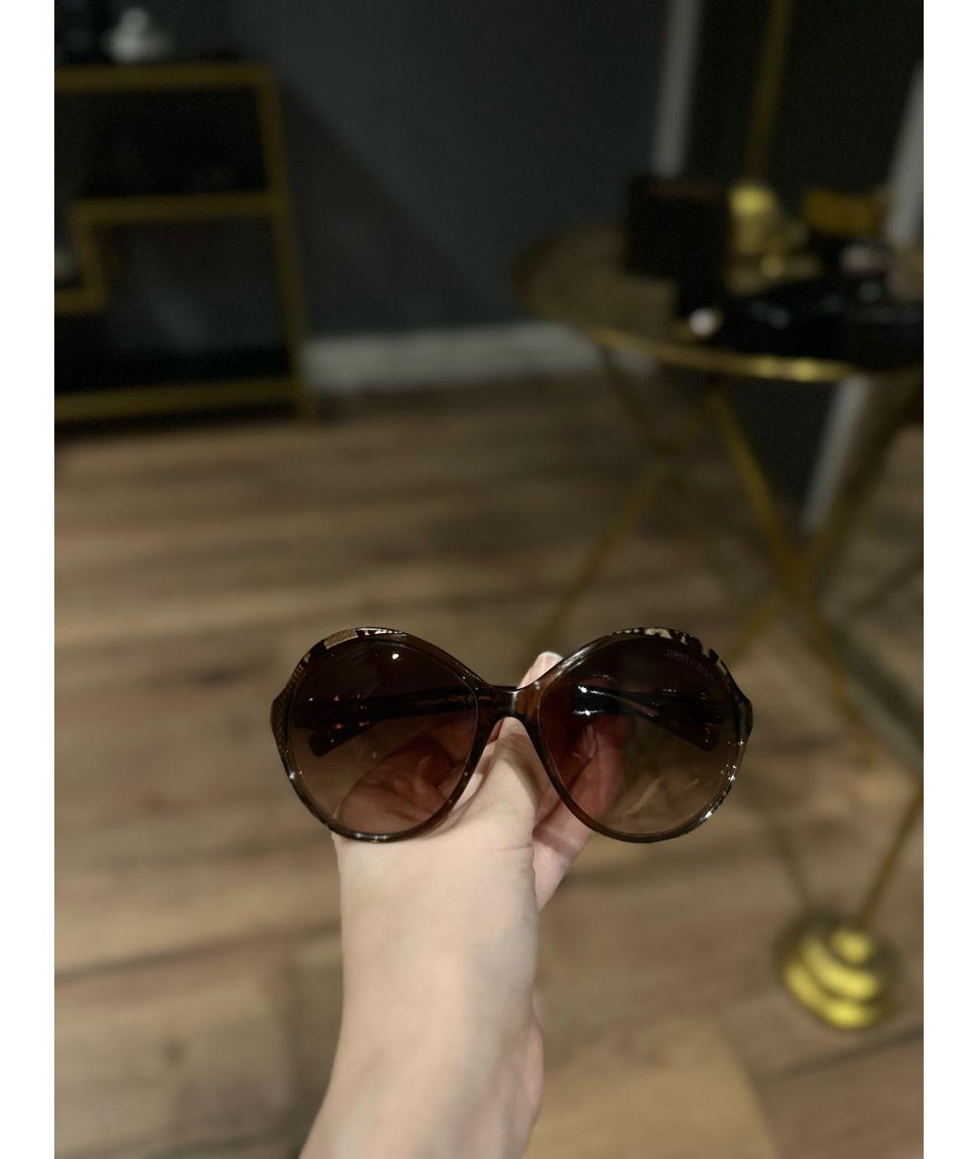 JIMMY CHOO Коричневые пластиковые солнцезащитные очки, фото 6