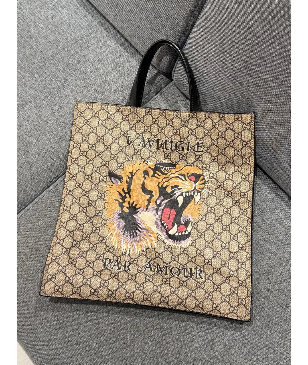 GUCCI Бежевая сумка тоут, фото 9