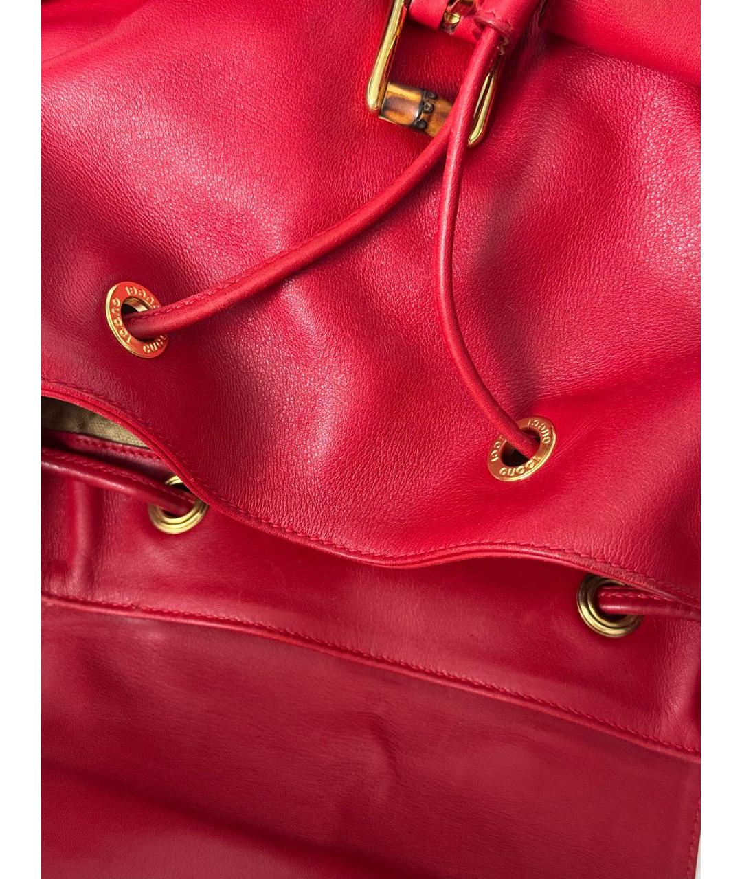 GUCCI Красный кожаный рюкзак, фото 7