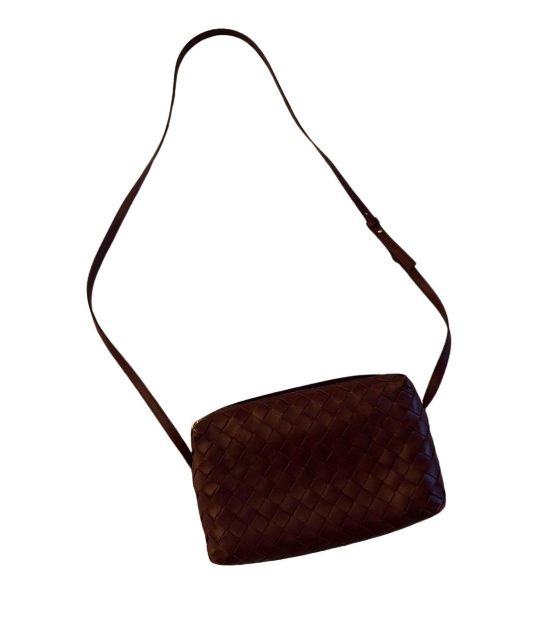 BOTTEGA VENETA Бордовая кожаная сумка через плечо, фото 1