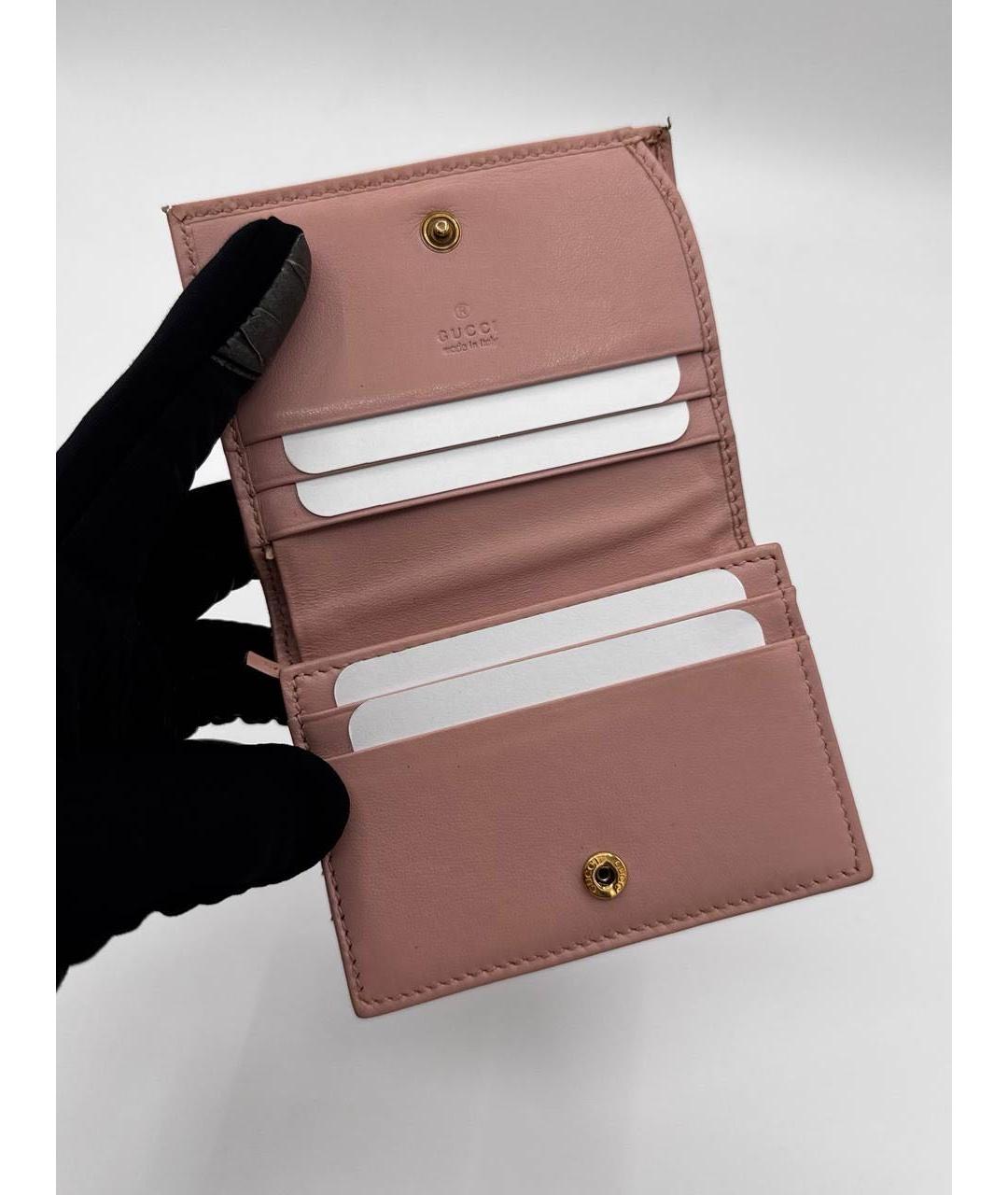 GUCCI Розовый кожаный кошелек, фото 4