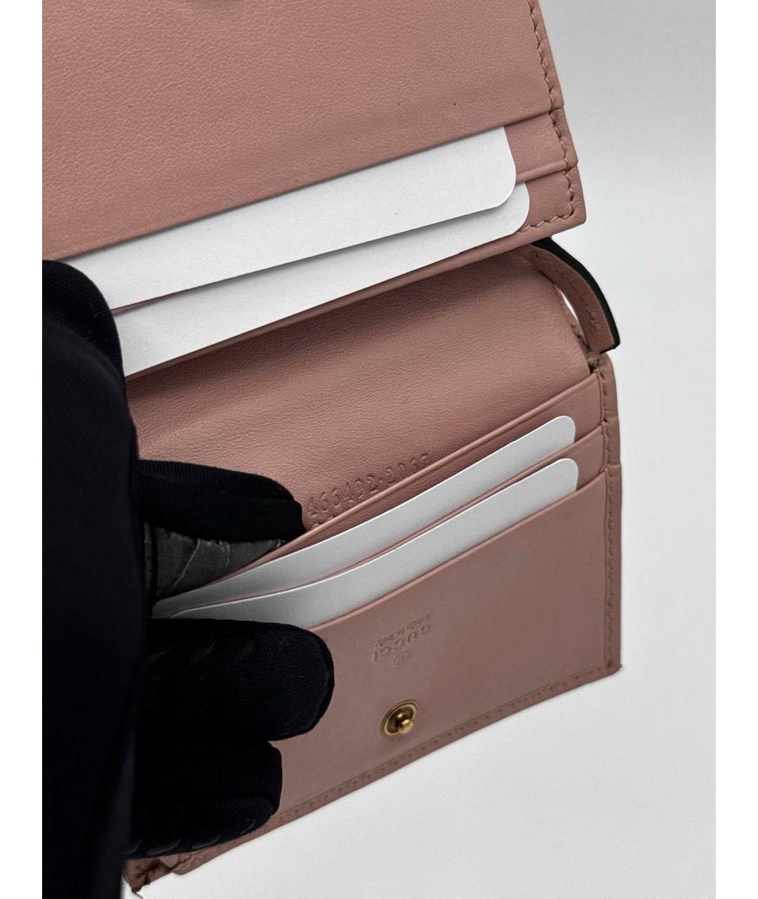 GUCCI Розовый кожаный кошелек, фото 5