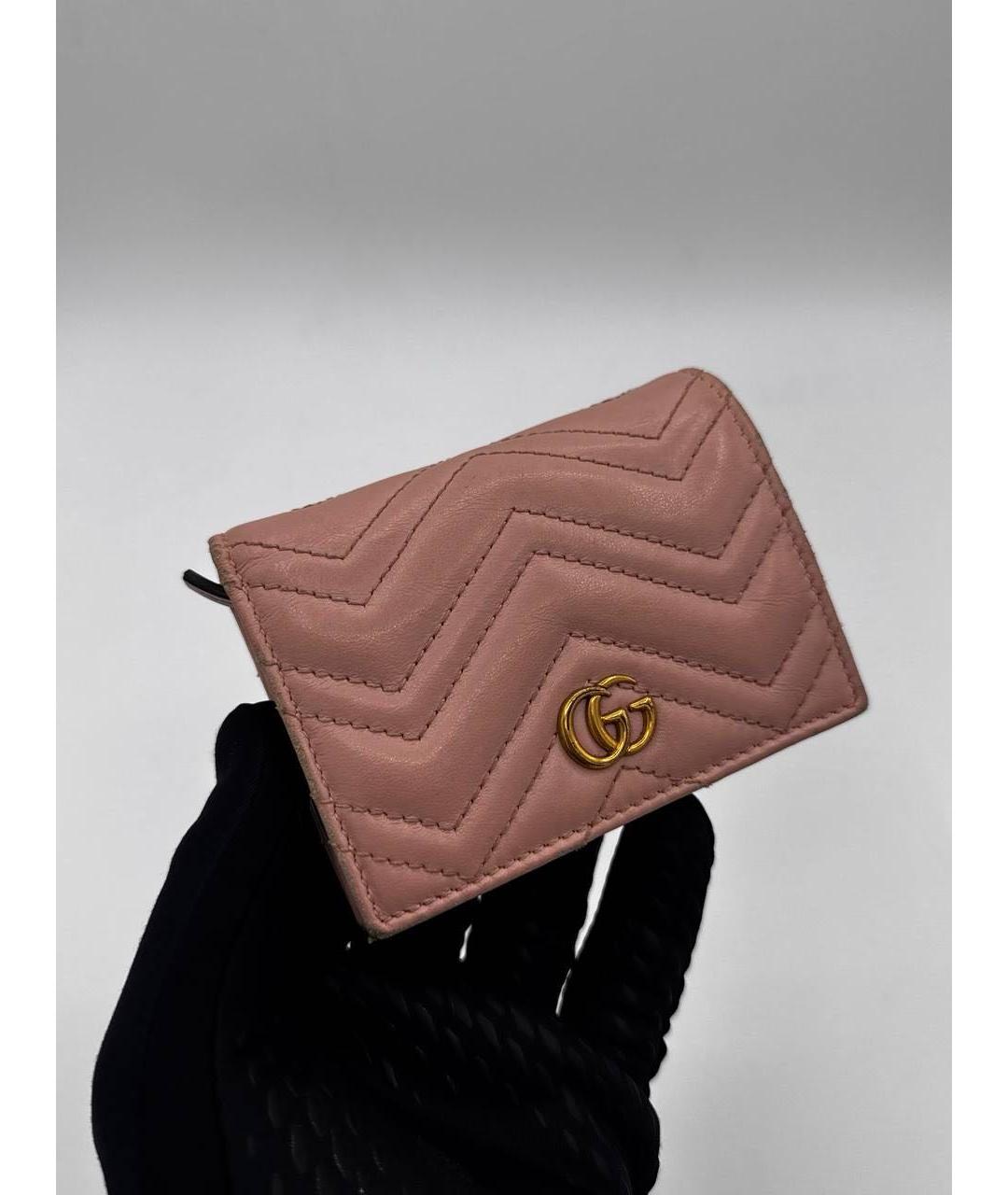 GUCCI Розовый кожаный кошелек, фото 3