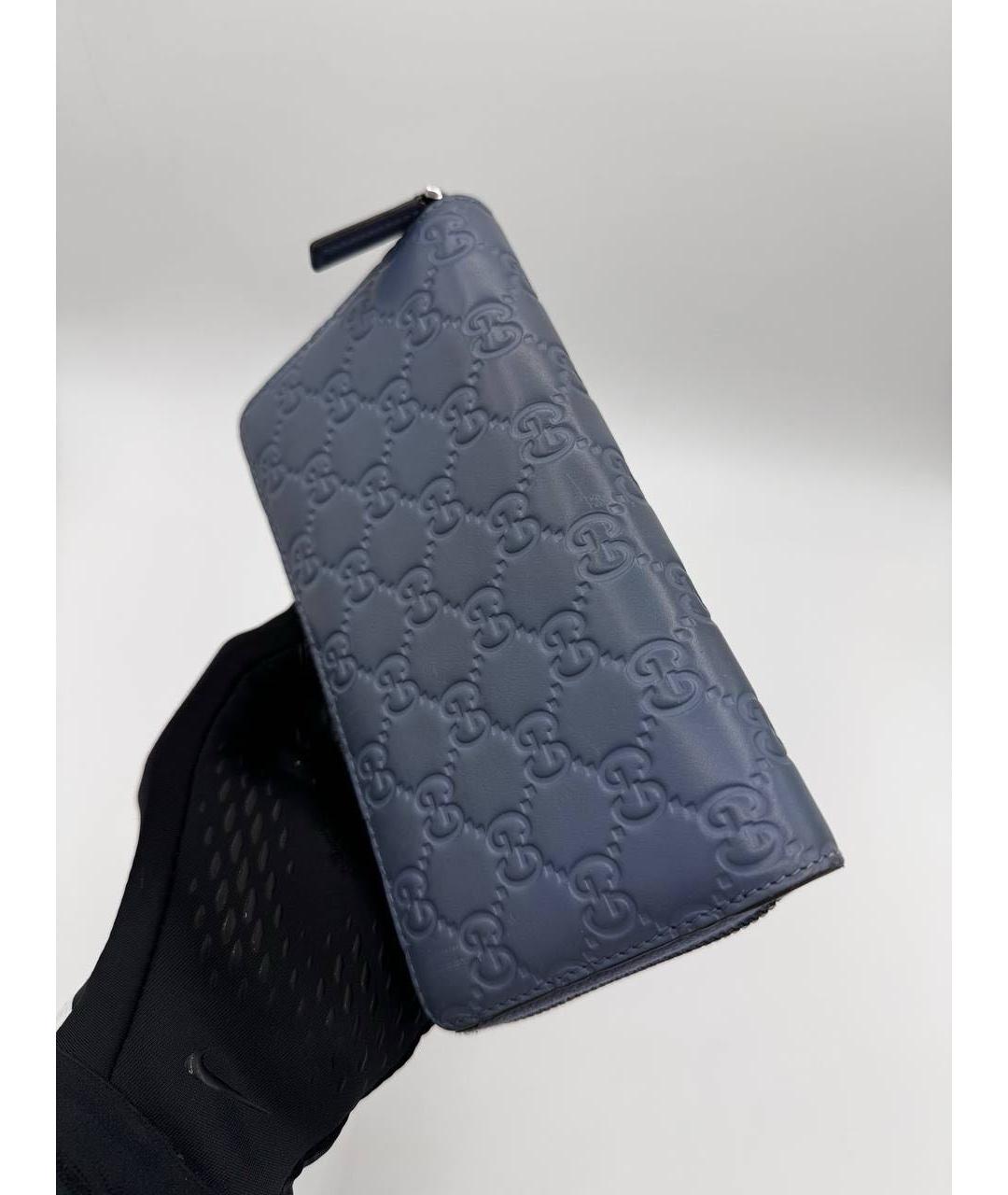 GUCCI Синий кожаный кошелек, фото 3