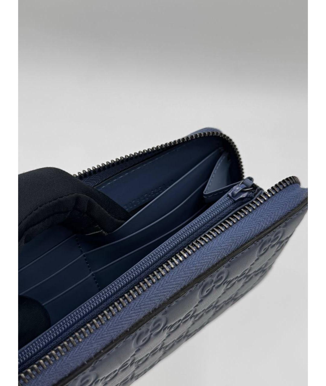 GUCCI Синий кожаный кошелек, фото 5