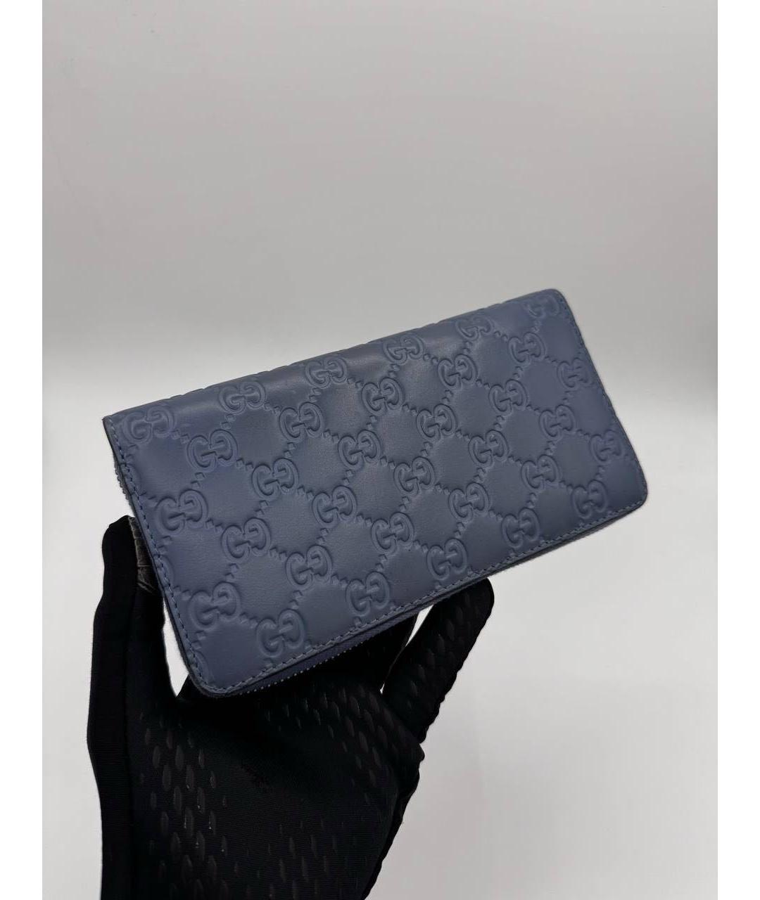 GUCCI Синий кожаный кошелек, фото 2