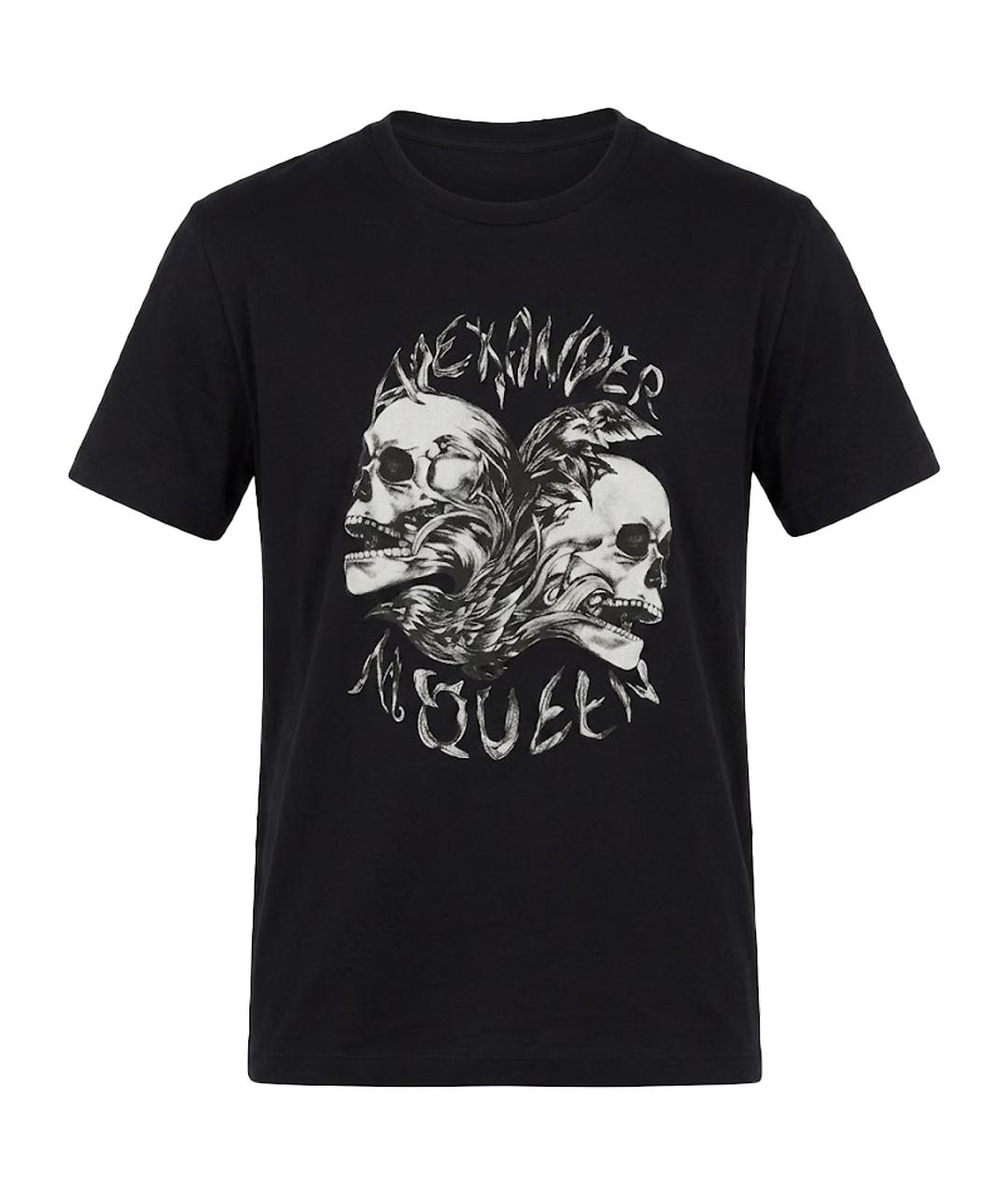ALEXANDER MCQUEEN Черная хлопковая футболка, фото 1