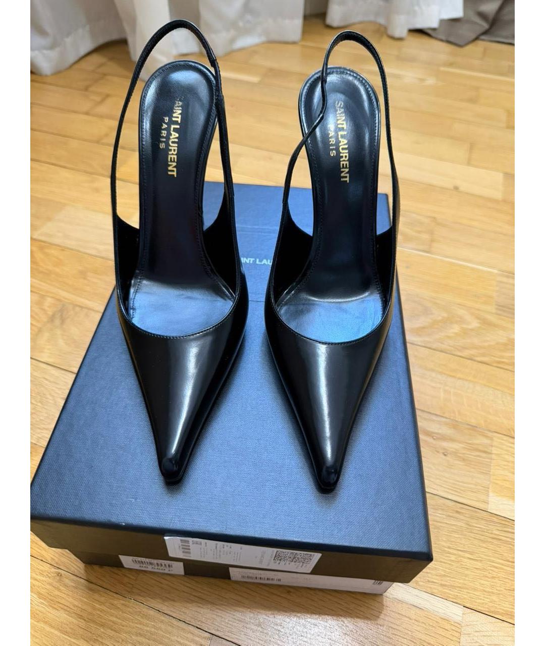 SAINT LAURENT Черные кожаные туфли, фото 5