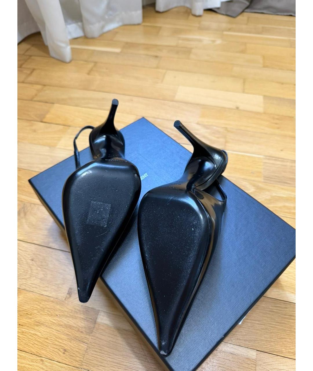 SAINT LAURENT Черные кожаные туфли, фото 8