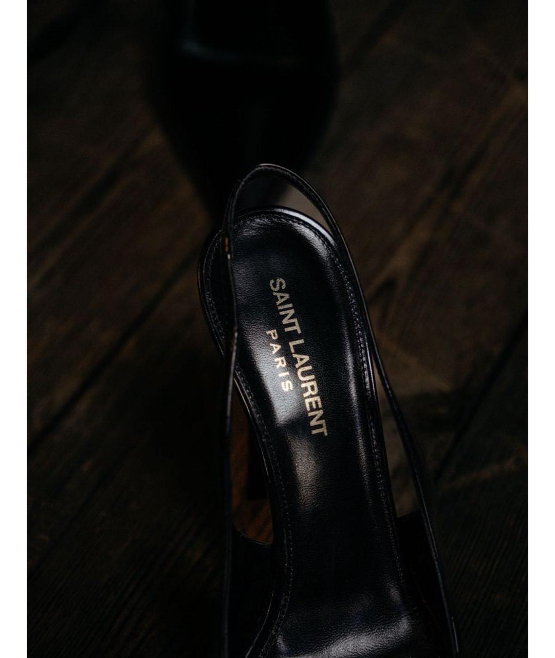 SAINT LAURENT Черные кожаные туфли, фото 4