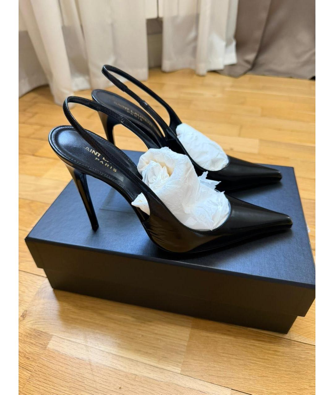 SAINT LAURENT Черные кожаные туфли, фото 7