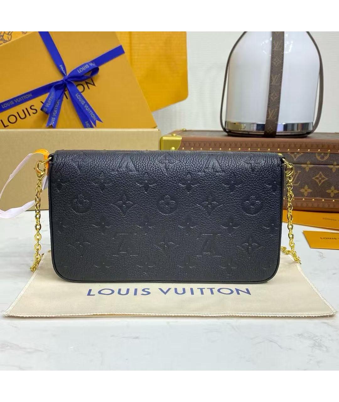 LOUIS VUITTON Черная кожаная сумка с короткими ручками, фото 2