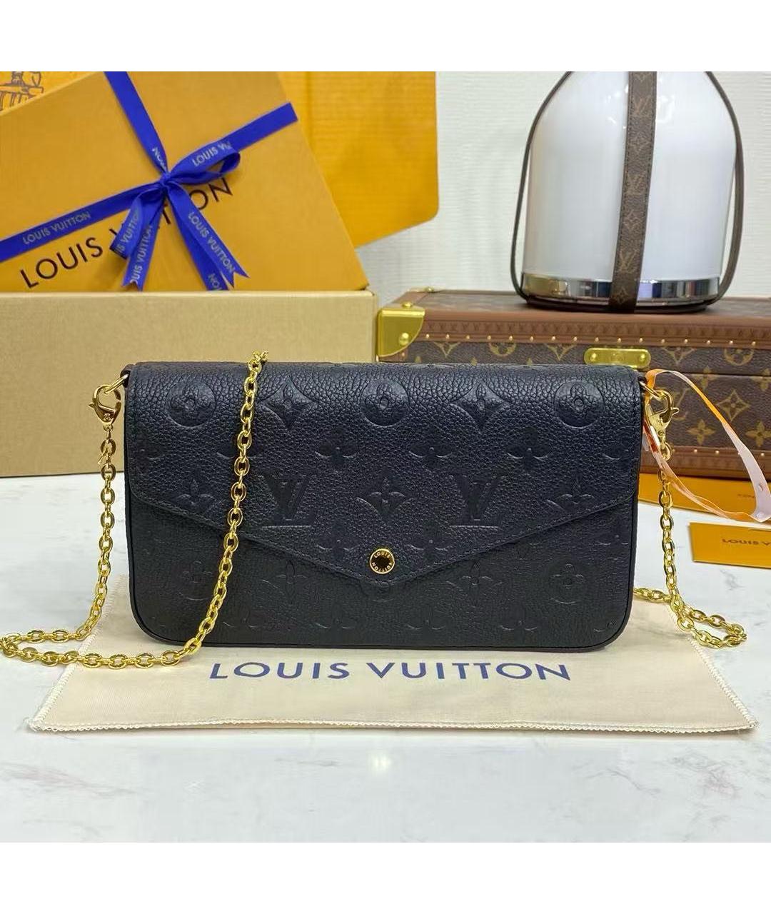 LOUIS VUITTON Черная кожаная сумка с короткими ручками, фото 9