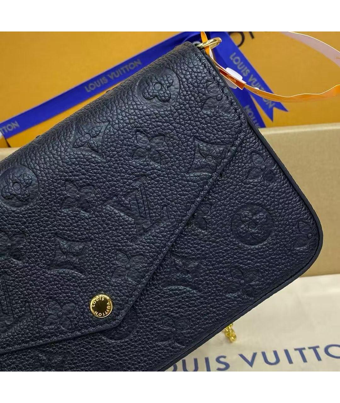 LOUIS VUITTON Черная кожаная сумка с короткими ручками, фото 7