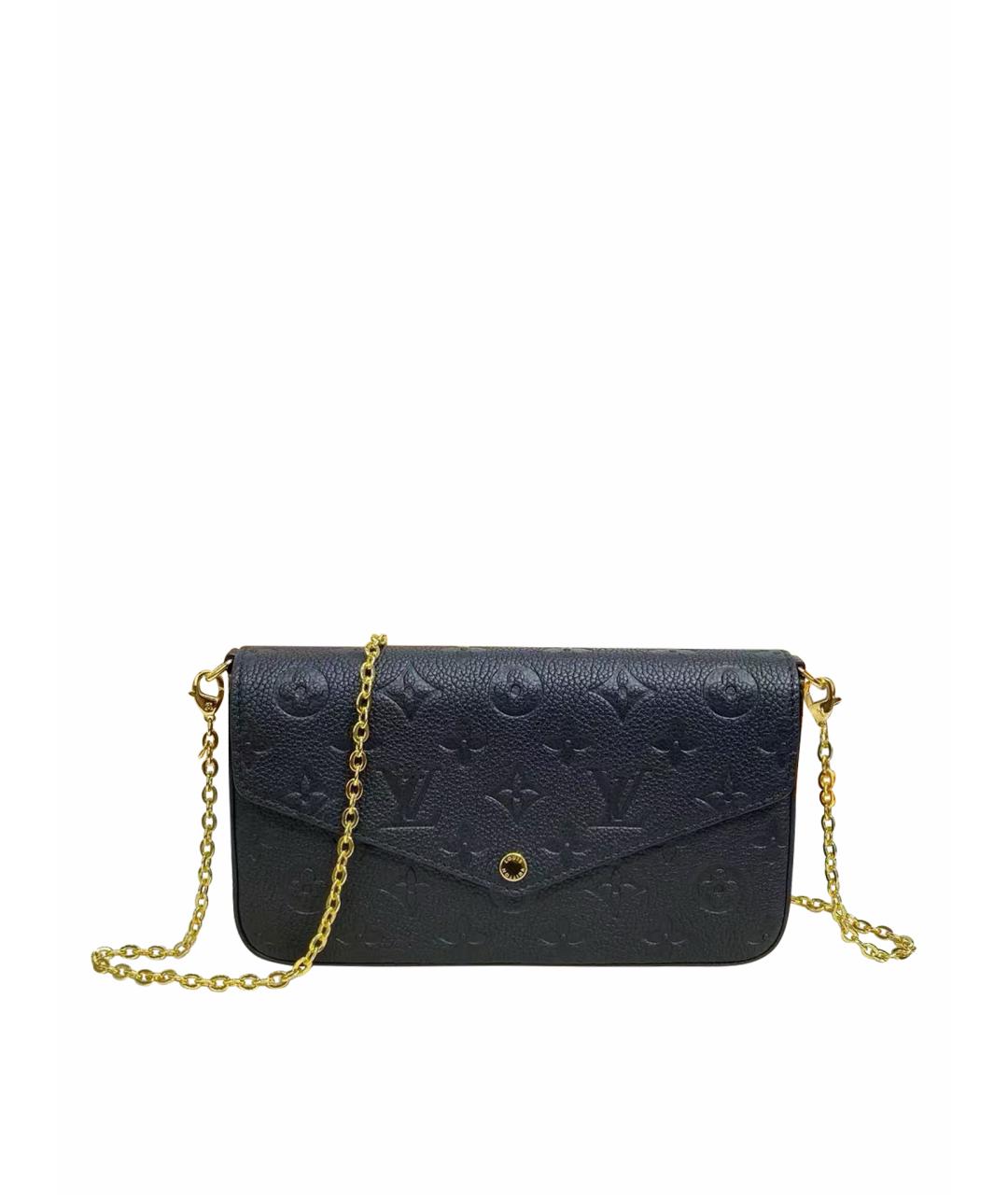 LOUIS VUITTON Черная кожаная сумка с короткими ручками, фото 1