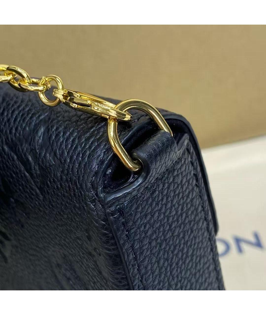 LOUIS VUITTON Черная кожаная сумка с короткими ручками, фото 8
