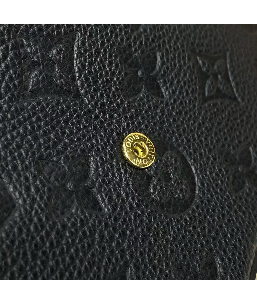 LOUIS VUITTON Черная кожаная сумка с короткими ручками, фото 5