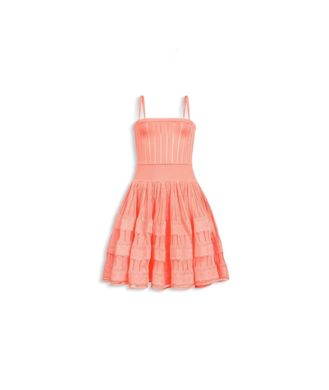 ALAIA Коралловое вискозное коктейльное платье, фото 1