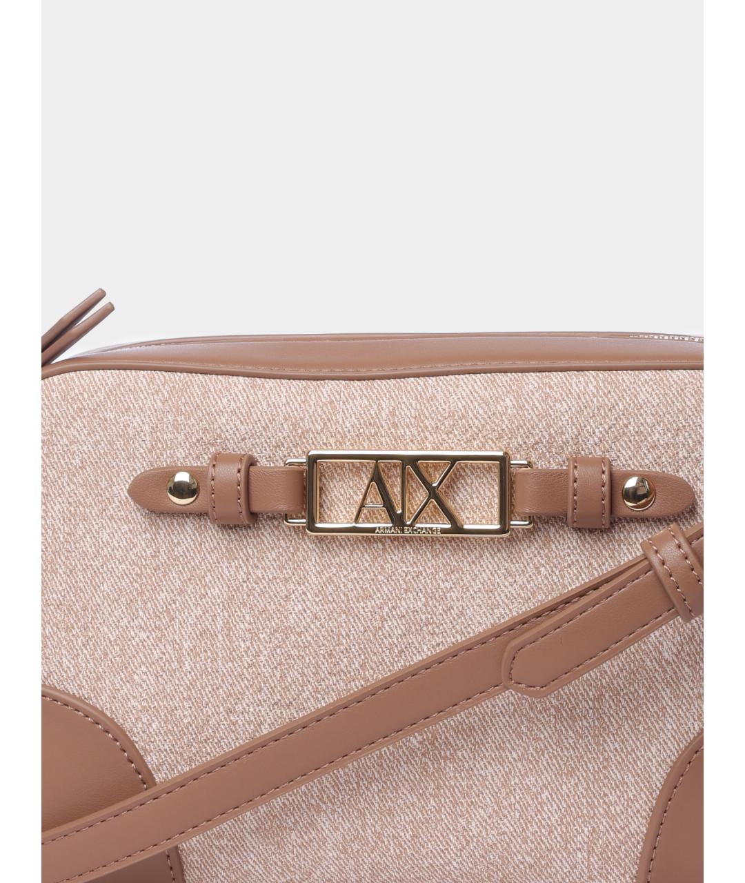 ARMANI EXCHANGE Бежевая тканевая сумка через плечо, фото 3