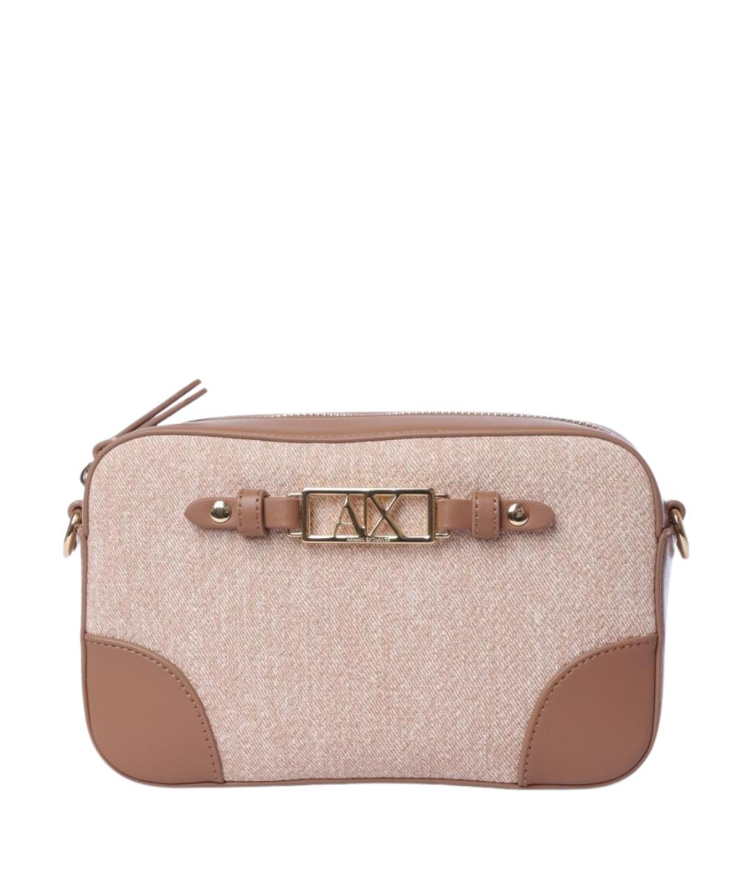 ARMANI EXCHANGE Бежевая тканевая сумка через плечо, фото 1