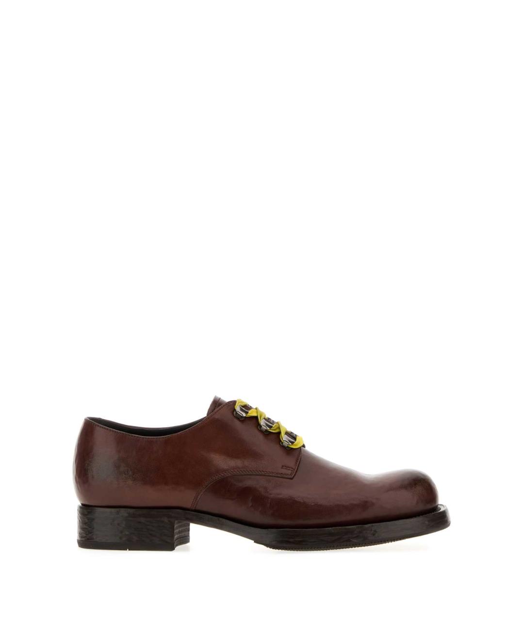 PRADA Коричневые кожаные туфли, фото 1