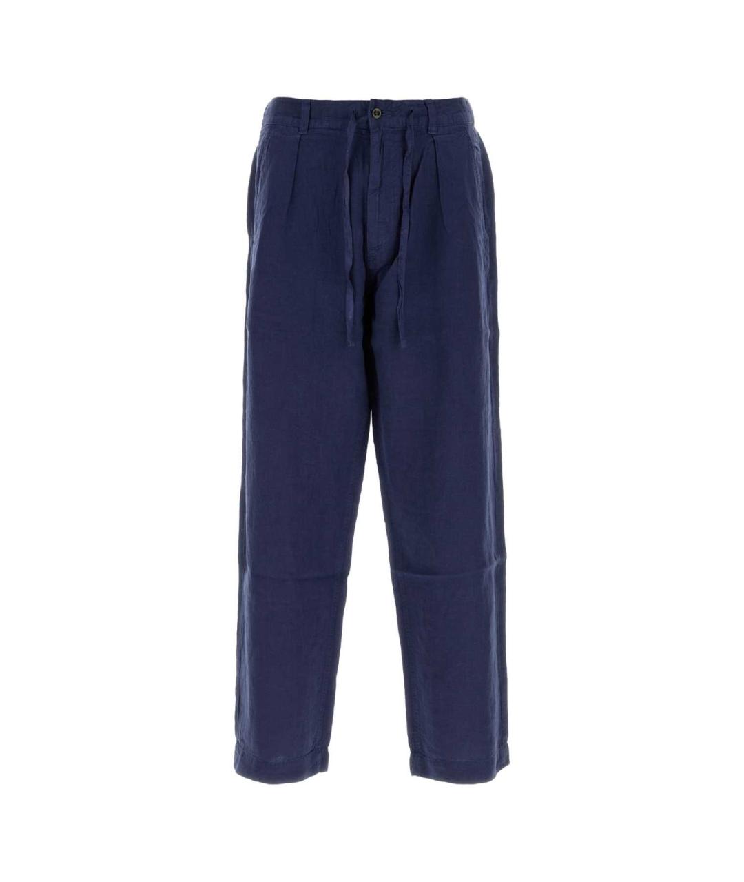 POLO RALPH LAUREN Синие льняные повседневные брюки, фото 1