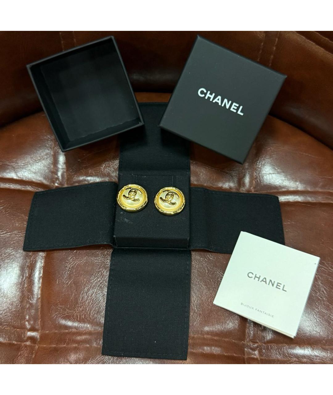 CHANEL Золотые серьги, фото 3