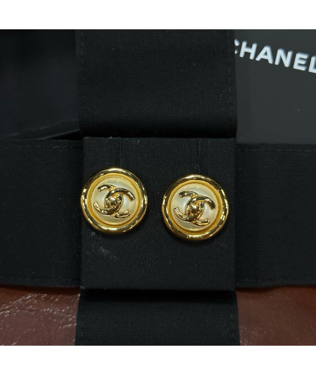 CHANEL Золотые серьги, фото 8