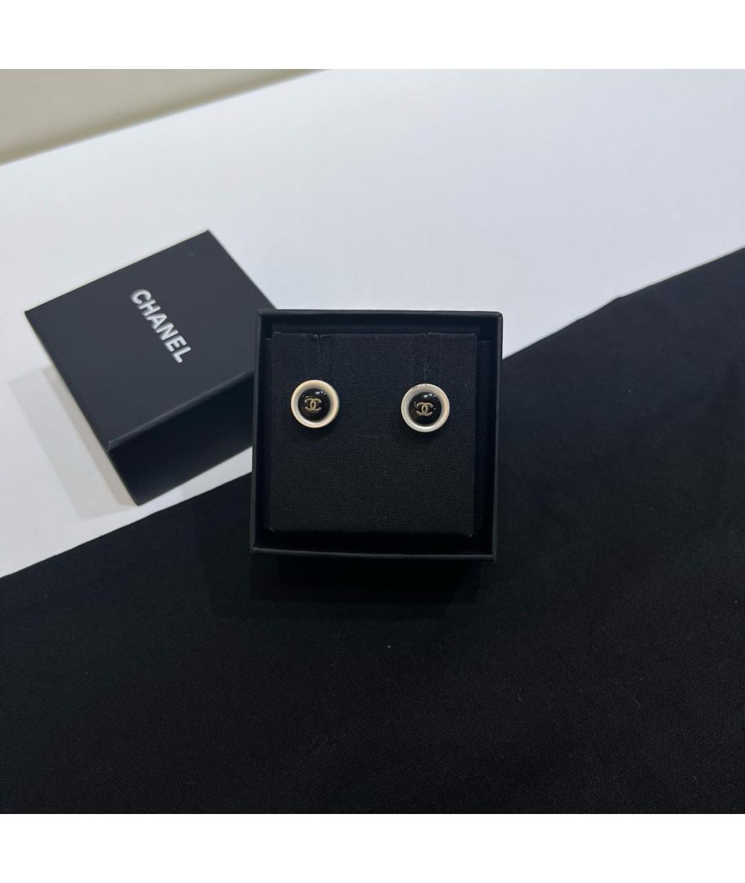 CHANEL Черные серьги, фото 3