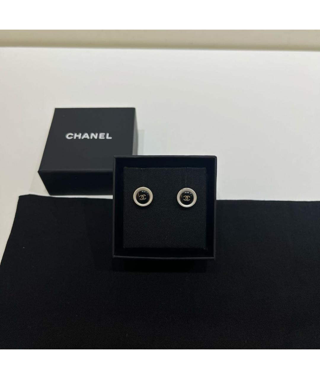 CHANEL Черные серьги, фото 2
