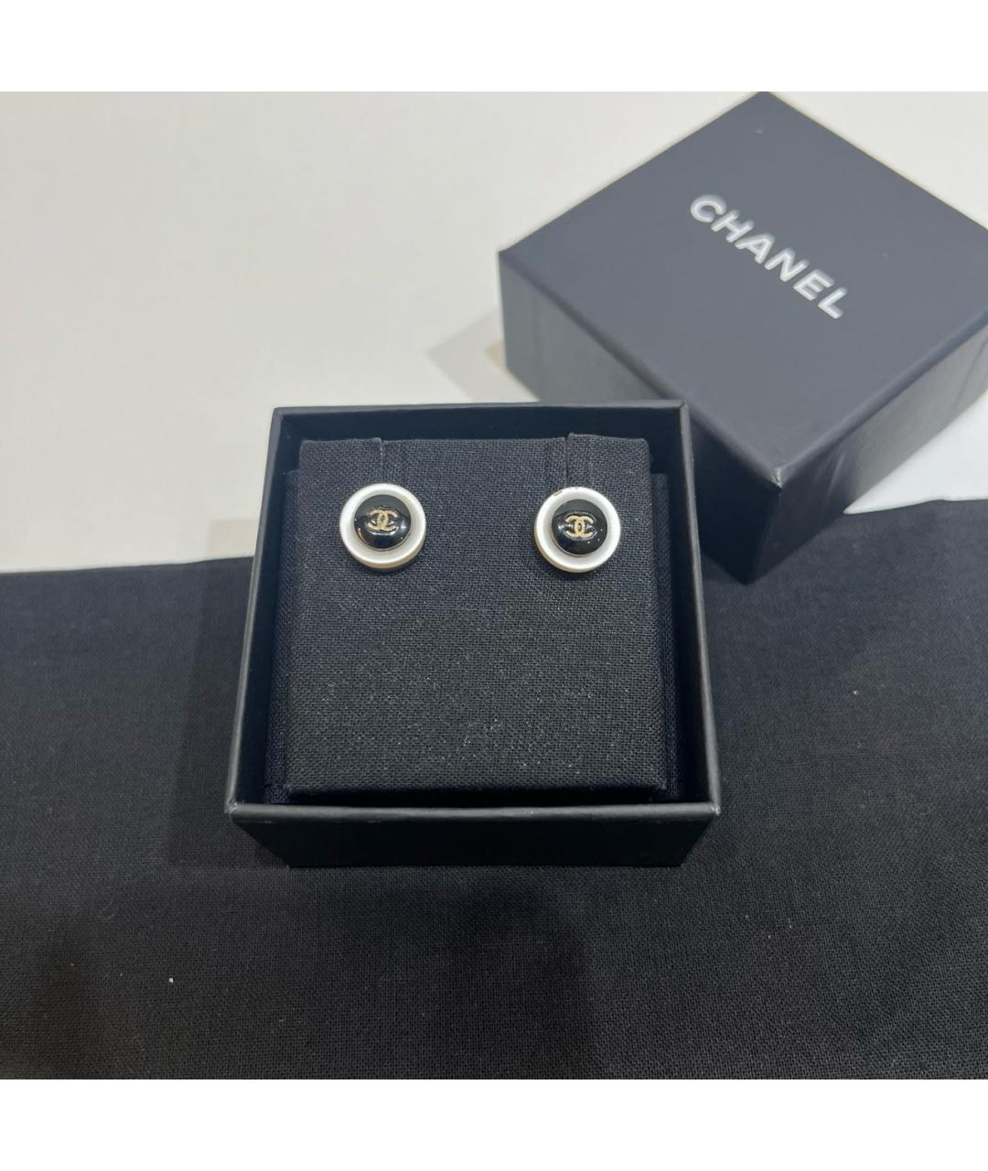 CHANEL Черные серьги, фото 4