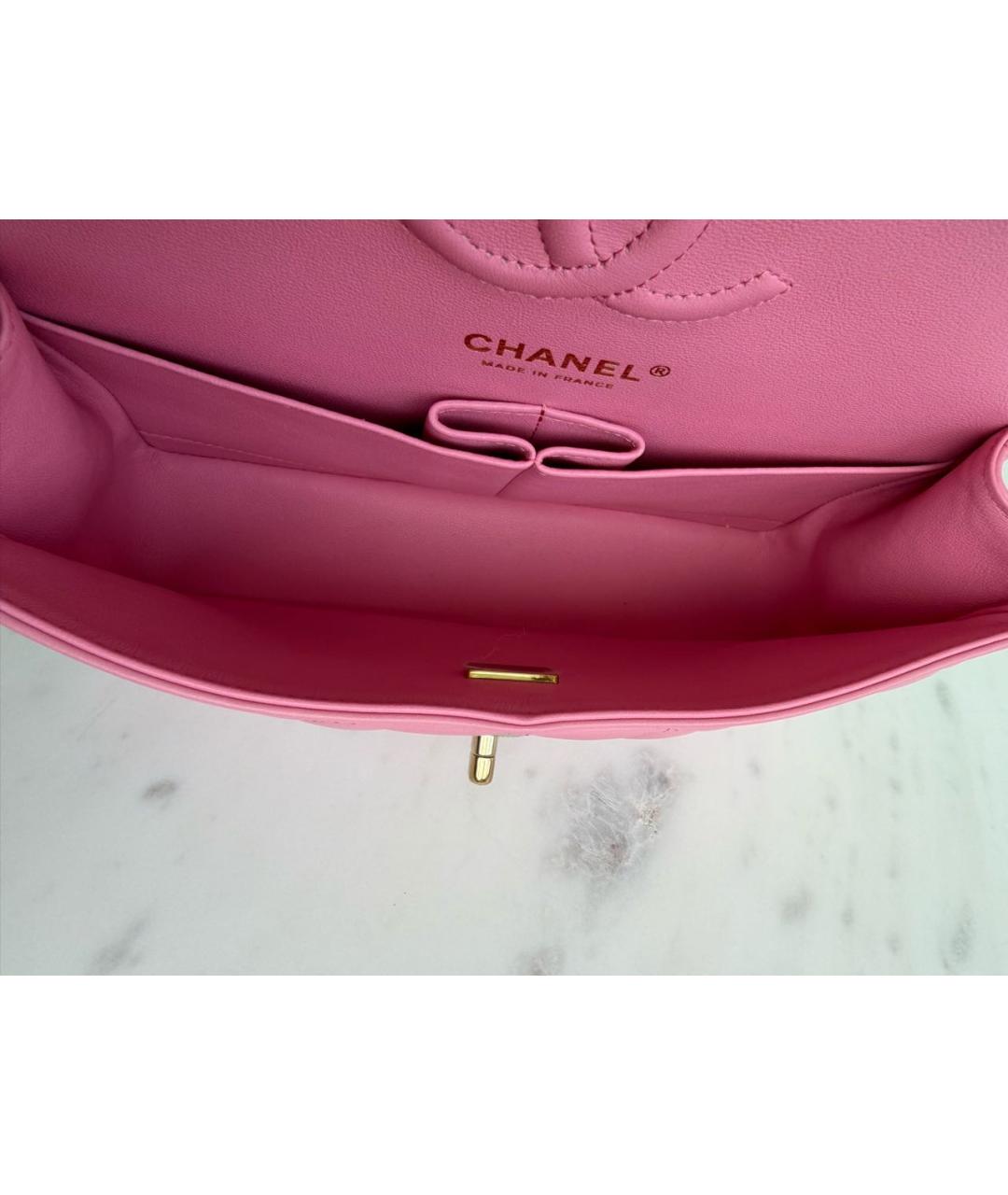 CHANEL Розовая кожаная сумка через плечо, фото 3