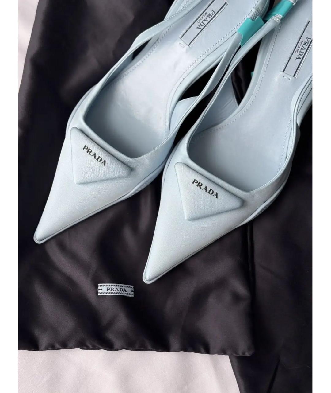 PRADA Голубые текстильные туфли, фото 3