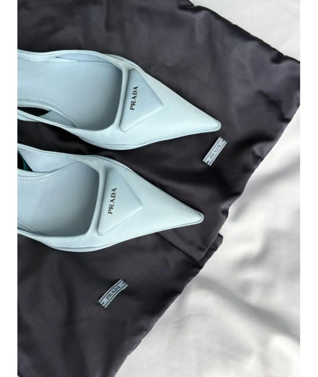PRADA Голубые текстильные туфли, фото 4