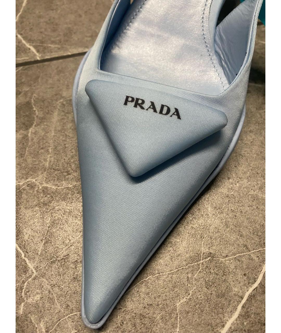 PRADA Голубые текстильные туфли, фото 5