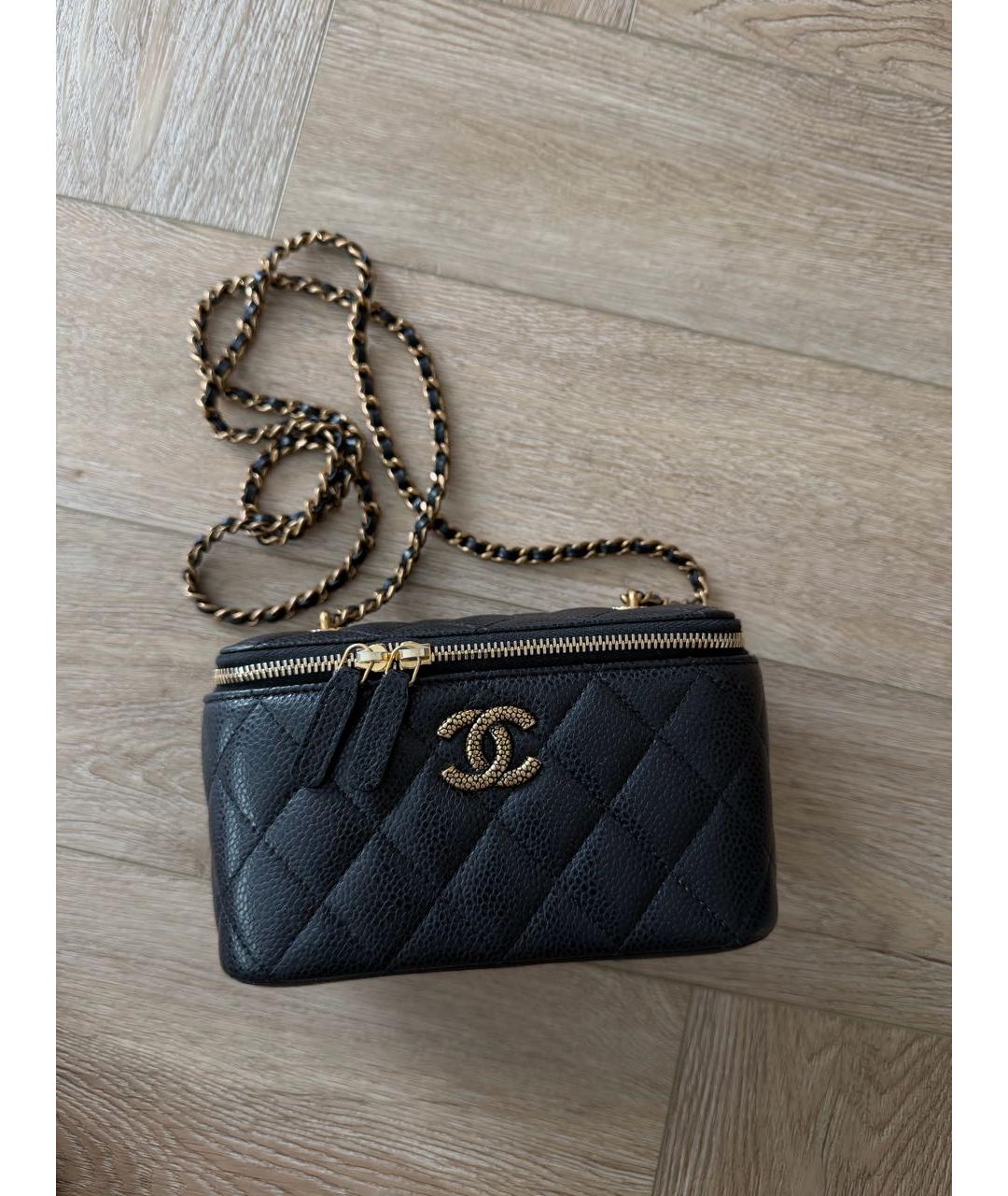 CHANEL Черная кожаная сумка через плечо, фото 8