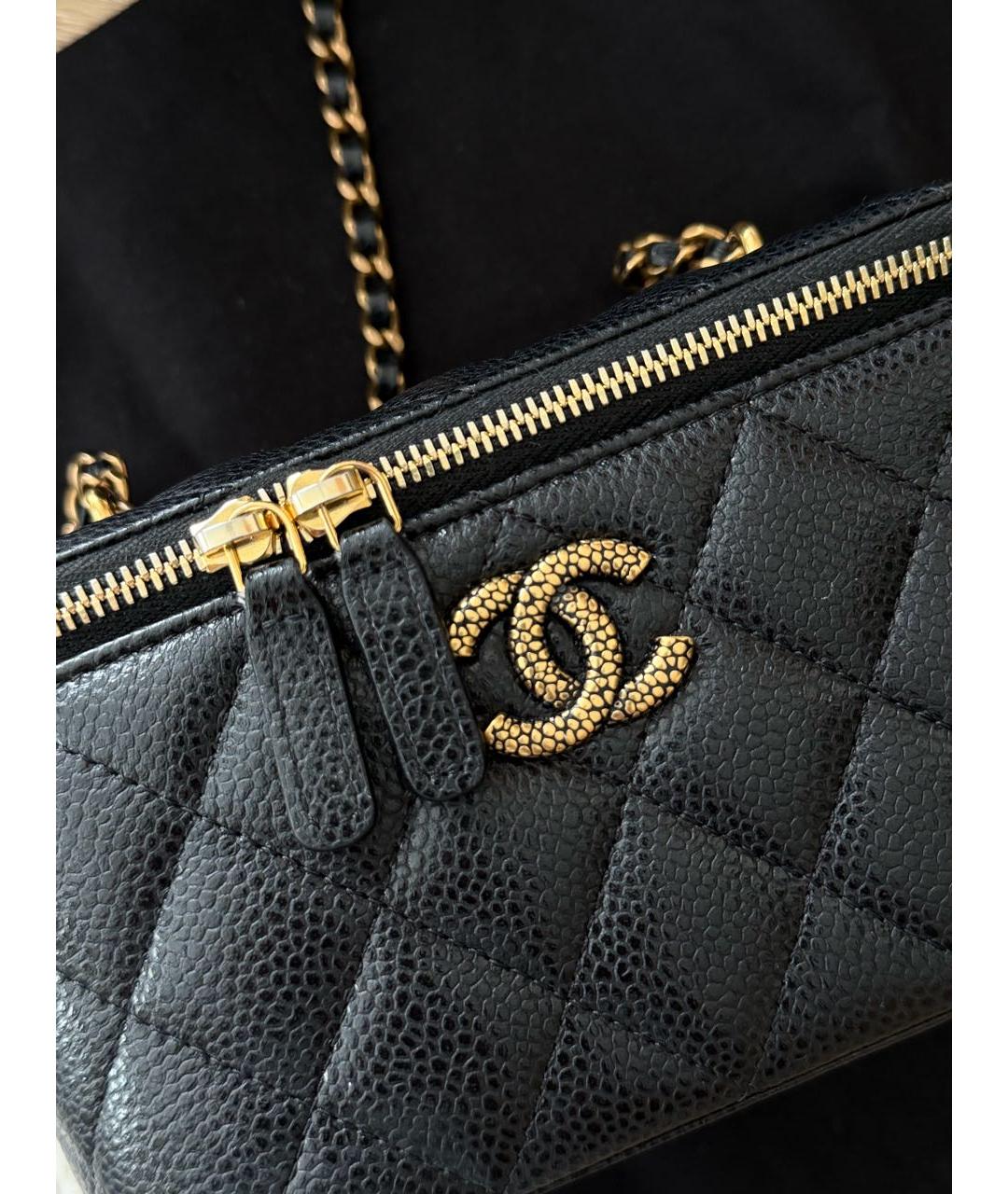 CHANEL Черная кожаная сумка через плечо, фото 6