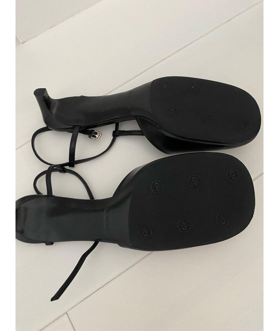 JIL SANDER Черные кожаные босоножки, фото 7