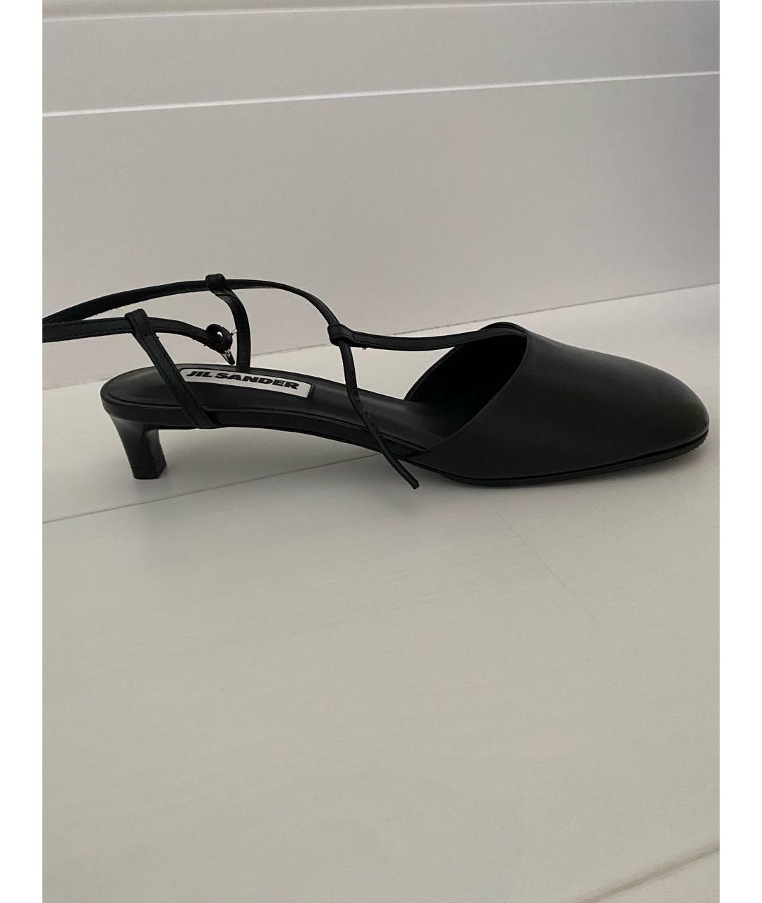 JIL SANDER Черные кожаные босоножки, фото 9