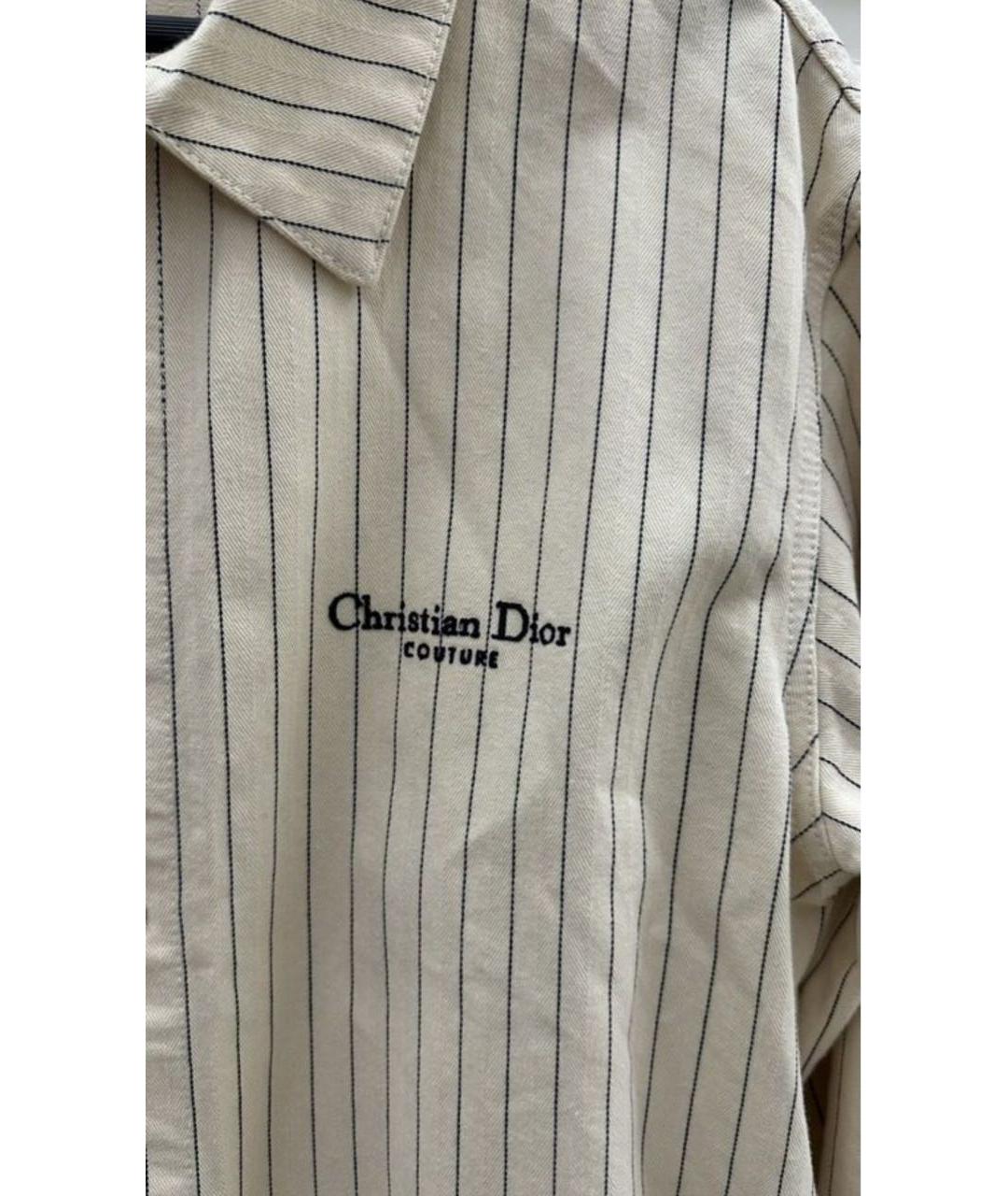 CHRISTIAN DIOR Бежевая хлопковая кэжуал рубашка, фото 3