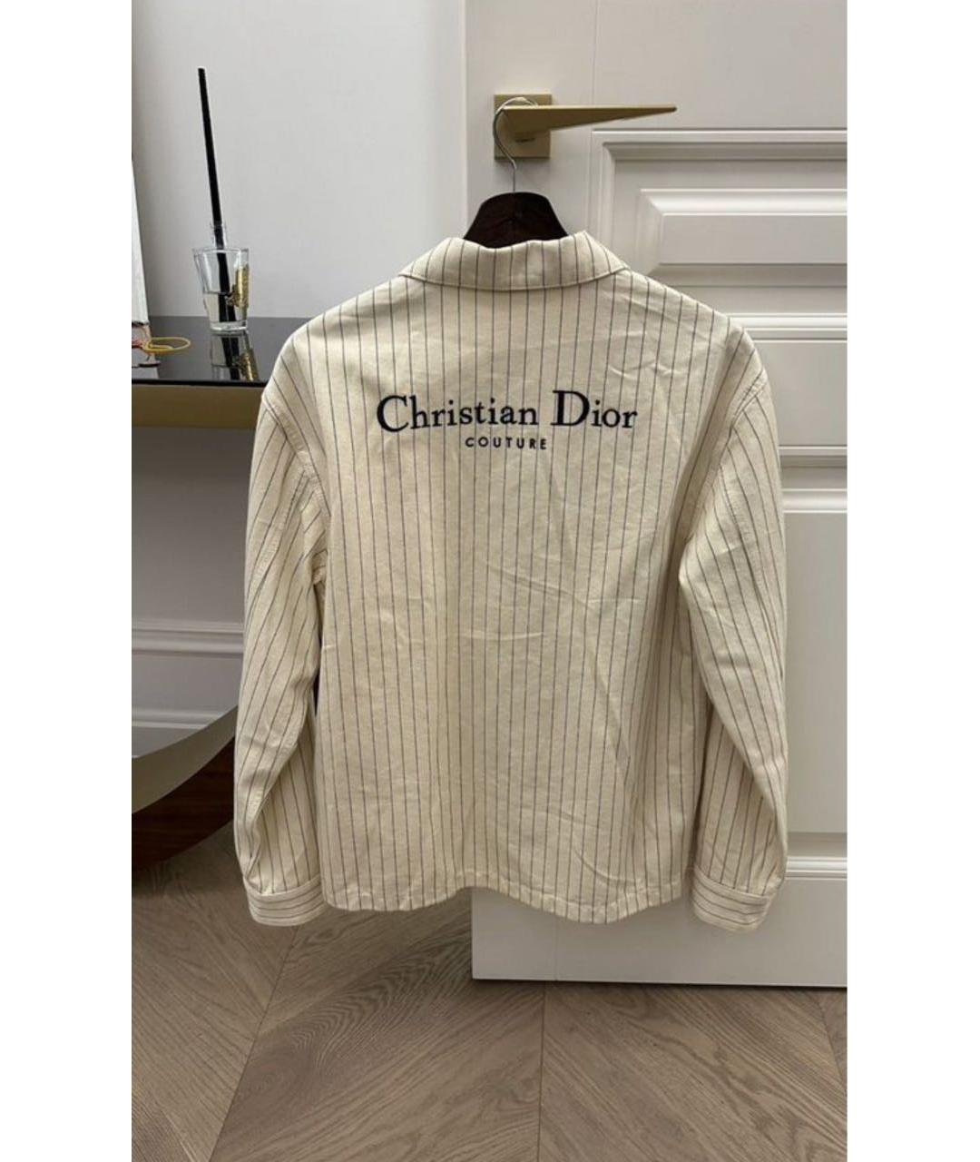 CHRISTIAN DIOR Бежевая хлопковая кэжуал рубашка, фото 5