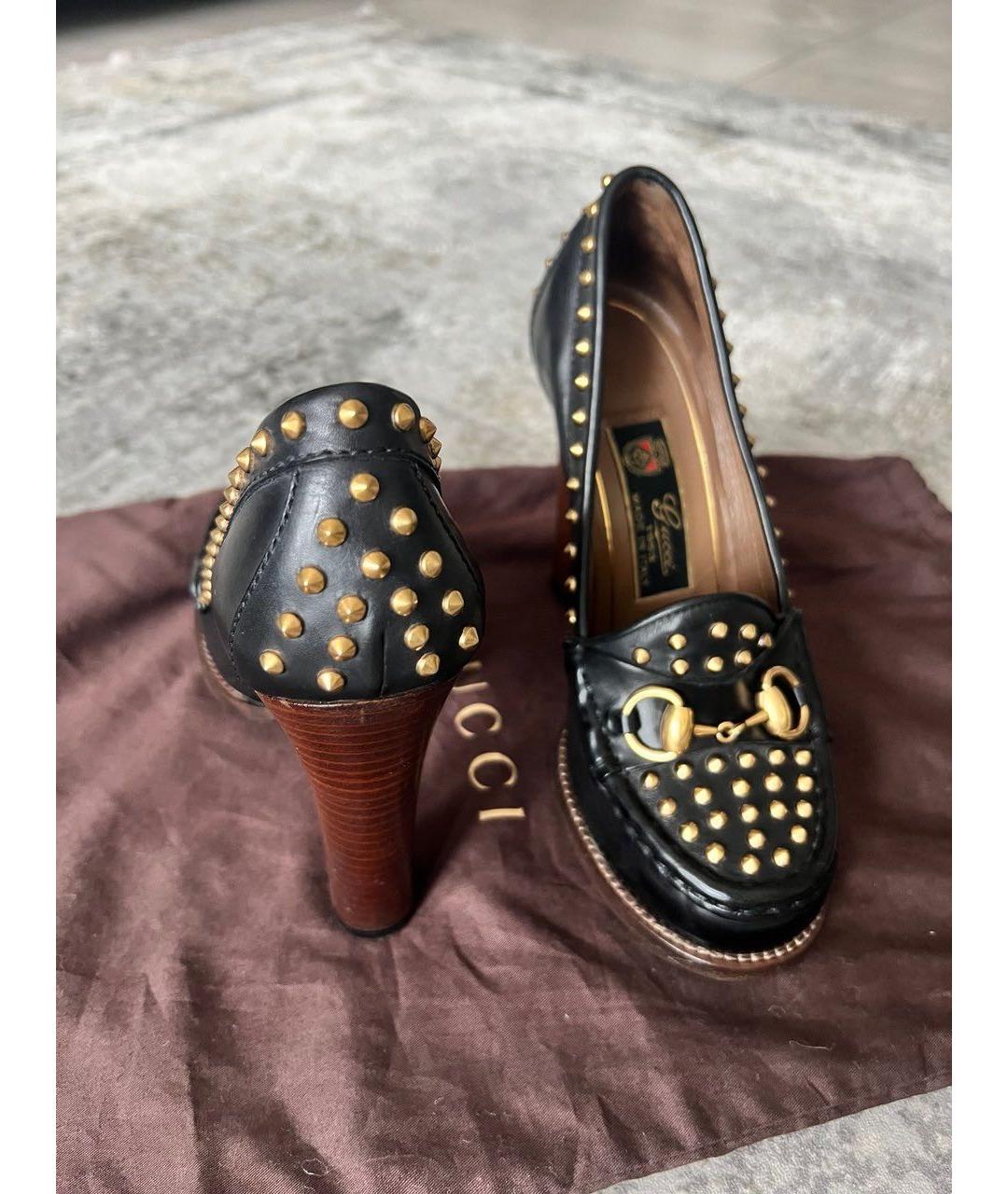 GUCCI Черные кожаные туфли, фото 3