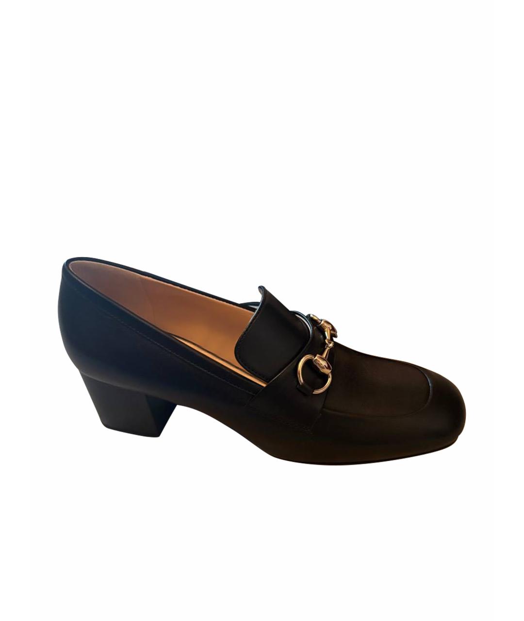GUCCI Черные кожаные туфли, фото 1
