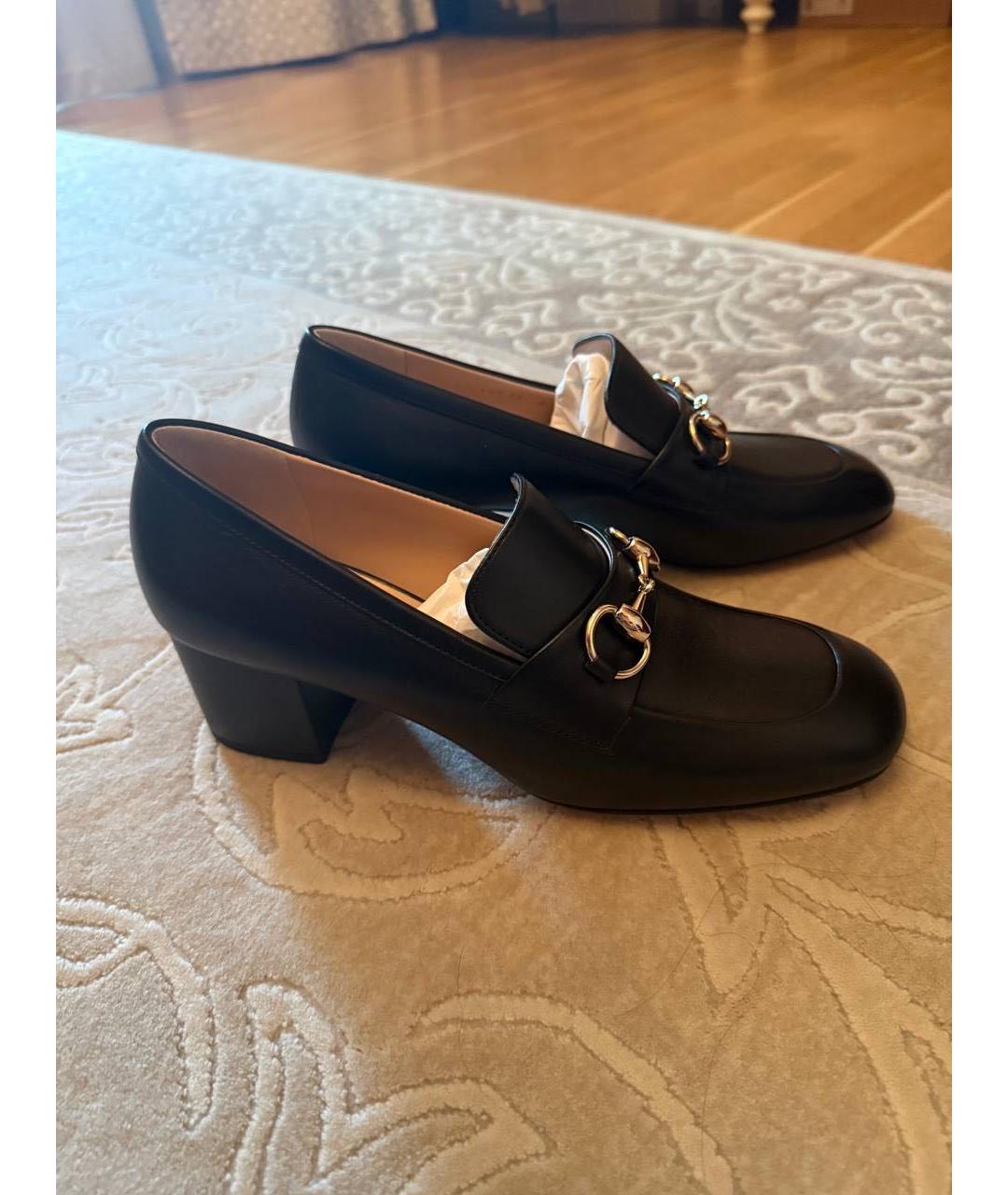 GUCCI Черные кожаные туфли, фото 4